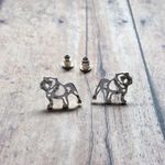 Silver Bully Bulldog Stud Earrings UGA Georgia Samford Photo 1