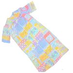 Vinatge long zip front house dress pajamas nightgown pastel large dress Blue Photo 5