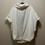 Shimmering Waltz Hoodie Shirt White Fleece Cap Sleeve Pullover Sz XS Photo 2