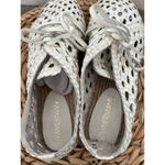 Zimmermann  woven leather lace up round toe espadrille Shoes, White, Size 39 Photo 3