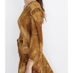 Madewell  Tie-Dye Ruffle Shoulder Pullover Blouse Egyptian Color Gold Small Photo 1