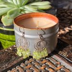 Sterling silver green crystal Chandelier earrings Green Photo 1