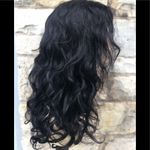 100% Human hair Long Loose curls Natural Black Wig Photo 3