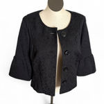 Apt. 9  Black Tie Blazer floral
embossed pattern 3/4 length bell Size 16W Photo 0