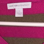 New York And Company Pink strips Sweater with beanie XS Photo 3