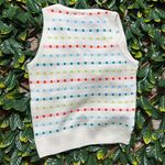 Lacoste Multi Colored Spot Patterned Cream Vest Size Small (UK 38) Photo 2