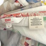 Levi's White Floral Print Short Cap Sleeves Loose Fit Boho Top Large | EUC Photo 5