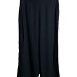 Madewell Wide Leg Linen Blend Flat Front Pants Size 6P Black Photo 0