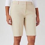 Ann Taylor  Shorts Khaki Boardwalk Bermuda Length Shorts Sz 8 EUC Preppy & Office Photo 1