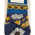 Anthropologie Eloise Crew Socks Women One Size Floral Dot Blue Yellow Funky New Photo 1