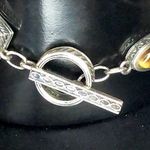 BARSE Sterling Silver Tigers Eyes Cabochon Toggle Bracelet Photo 4