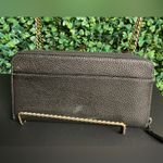 Coach  Metallic Leather Accordion Zip Wallet in a metallic graphite Photo 2