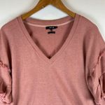 Miss Me  Women's Medium Pink Ruffle Sleeve V-Neck Top Blouse Casual Photo 5