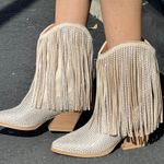 Nude fringe cowboy boot Tan Size 5.5 Photo 0