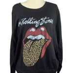 Rolling Stones Leopard Tounge Scoop Neck Sweatshirt NWOT 2X Photo 0