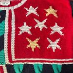 Talbots Vintage Hand Knit Stars Sweater Red Blue Green White Size XLarge Photo 3