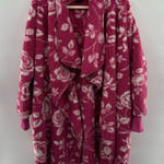 BumbleBella by Jill Martin 1X Pink Sherpa Floral Cozy Cardigan Robe Wrap QVC Photo 0