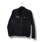 FIGS  Black Fleece Jacket with Embroidery Women's Size Medium Photo 0