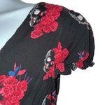 Royal Bones  BY TRIPP Black and Red Floral and Skull Pattern Dress EUC Size Small Photo 3
