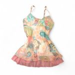 Y2K Dainty Fairycore Coquette Mcbling Pink Babydoll Paisley Floral Top Shirt Blouse Ruffle Size XS Photo 1