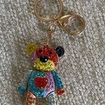 Colorful Bear Keychain Bag Charm with Rhinestones Moving Parts Red Photo 0