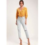 Free People Crop Top M Follow Your Heart Embroidered Golden Harvest Boho Cotton Photo 3