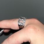 Elegant Sterling Silver Chain Link Ring Photo 1