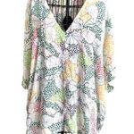 Jodifil Swimsuit Cover Up Medium NWT Dot Flowers Semi Sheer Beach Cruise Islands White Size undefined Photo 0