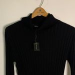 Ashley Stewart  Black Ribbed Turtleneck Sweater Photo 1