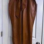 REWASH  Brown Faux Leather jogger style Pants Photo 0