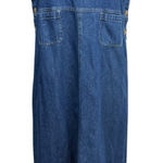 Cabin creek Vintage Denim Jumper Dress Women’s Petite Medium Button Side Pockets Photo 0