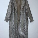 Good American Womens Long Sleeves Trench Coat Taupe Silver Size 6 Photo 2