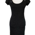 Free People Size S Bringing Sexy Back Bodycon Mini Dress Beaded Black Photo 1