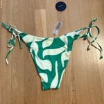 Lulus Beachy Bestie Green & Yellow Abstract Side Tie Bikini Bottoms Size XL NWT Photo 3