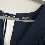 Storia Blue Tie Back Short Sleeve Flowy Cocktail Dress M Photo 1