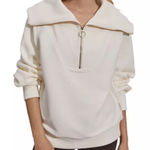 Varley Vine Half Zip Pullover Sweater Jacket Ivory Size XS Ribbed Sweatshirt Photo 0