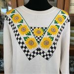 Vintage 90’s Sunflower & Gingham Plaid Sweatshirt from Vicki Melhart Yellow Size L Photo 1