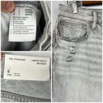 American Eagle NEW 8 Ripped '90s Straight High Waist Jean Gray Wash Photo 4