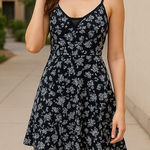 Adelyn Rae  Dress Black Floral Sleeveless Photo 0