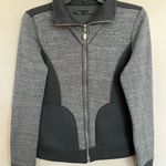 prAna Women’s‎  Gray Black Tobi Ribbed  Zip Front Knit Sweater Jacket Size Medium Photo 2