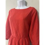 Tradlands Nova Midi Dress Flame Red Tencel Linen Blend Gathered Waist Size S Photo 2