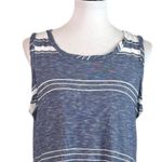 Max Studio  Dress Tee Tank Shirt Swing Sleeveless Blue White Stripe Size Small Photo 4