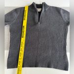 Vintage St. John’s Bay Charcoal Gray Ribbed Cotton Quarter Zip Mockneck Sweater Photo 5