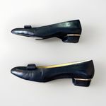 Bruno Magli‎ Mina Bow Leather Ballet Flat M Line 38 1/2 8.5 Black Navy Photo 3