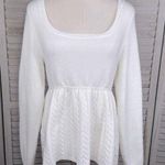 SheIn Cableknit Peplum Sweater Ivory-Large Photo 0
