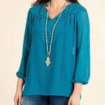 Matilda Jane  Swiss‎ dot eyelet sheer blouse large Photo 0