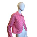 Vintage 1970s Geometric Bubblegum Hot Pink Crop Jacket Medium Photo 7