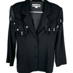 New Frontier Fringe Western Black Jacket Blazer Size Medium Wool Photo 0