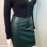 Zeagoo Forest Green High Waist Stretchy Leather Skirt w/ Zipper Photo 3