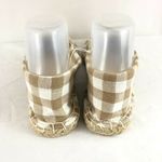 GoldToe Womens Espadrille Flats Canvas Gingham 8 Tan Photo 2